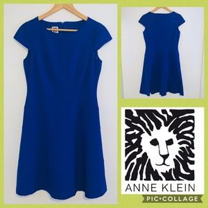 🦋Anne Klein Blue Cap Sleeve A-Line Dress